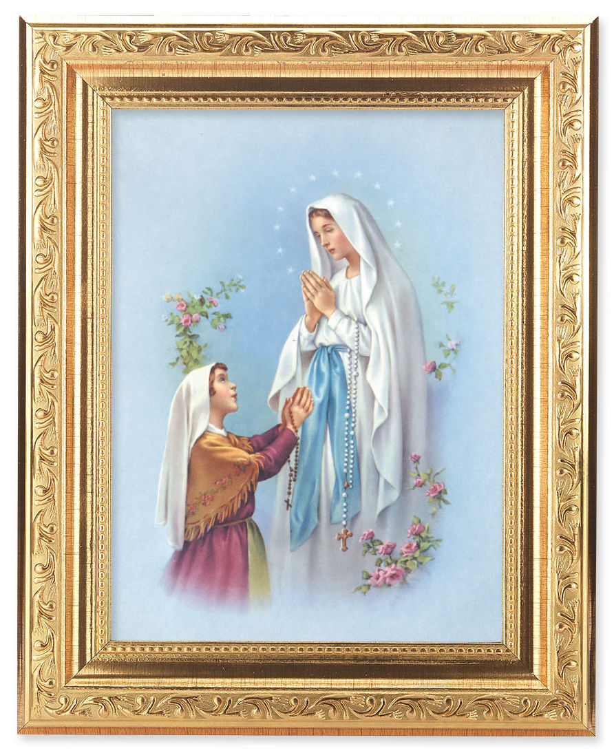 Our Lady of Lourdes 6x8 Print Under Glass