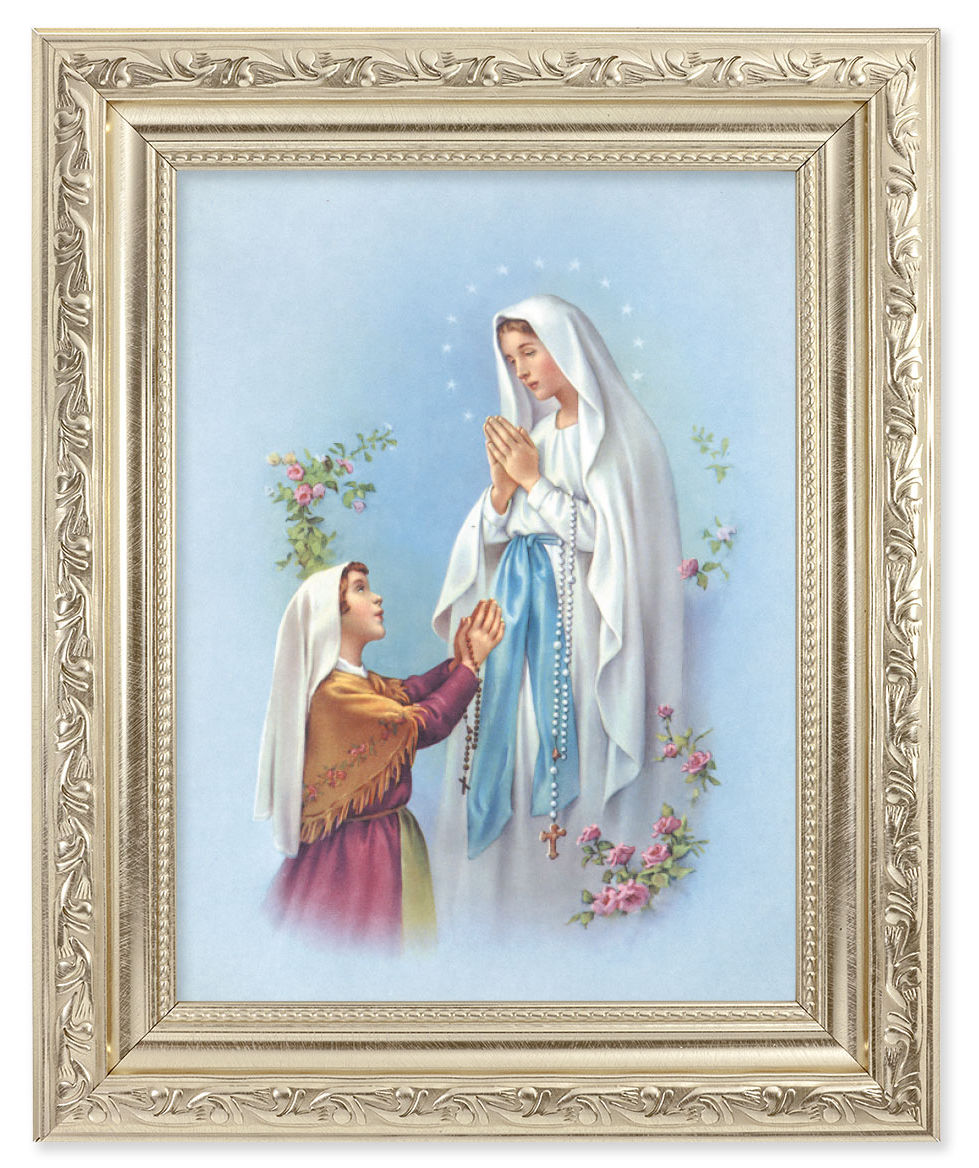 Our Lady of Lourdes 6x8 Print Under Glass