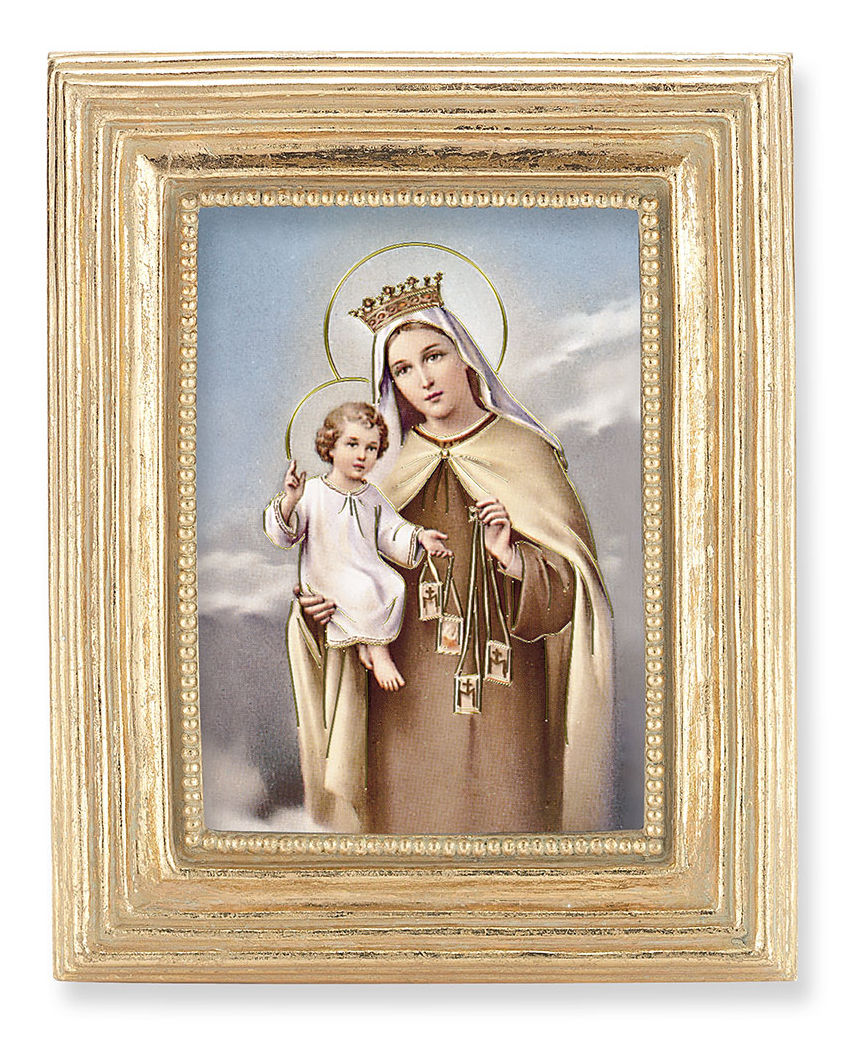Our Lady of Mount Carmel 2.5x3.5 Print Under Glass