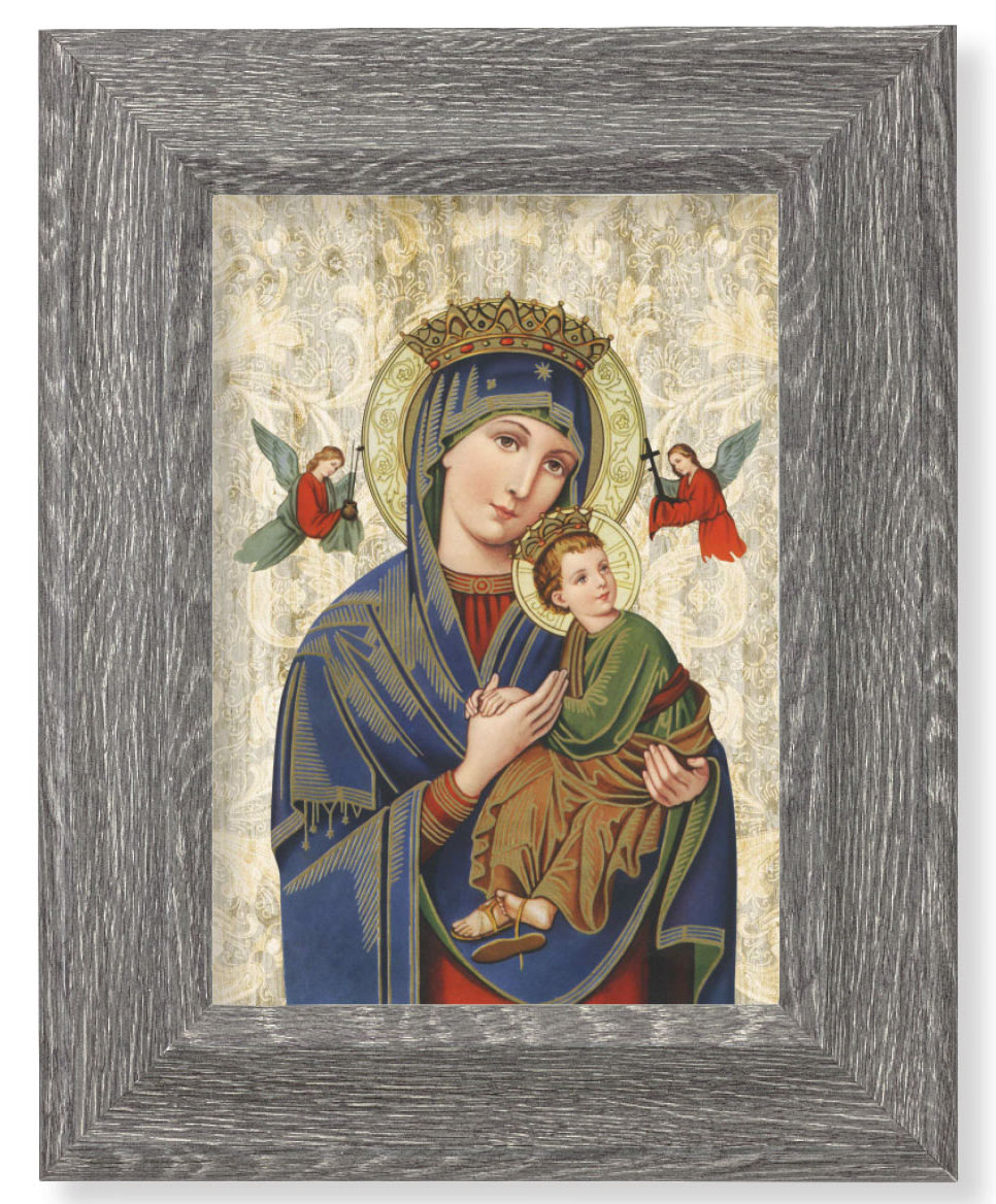 Our Lady of Perpetual Help 7x9 Gray Oak Frame
