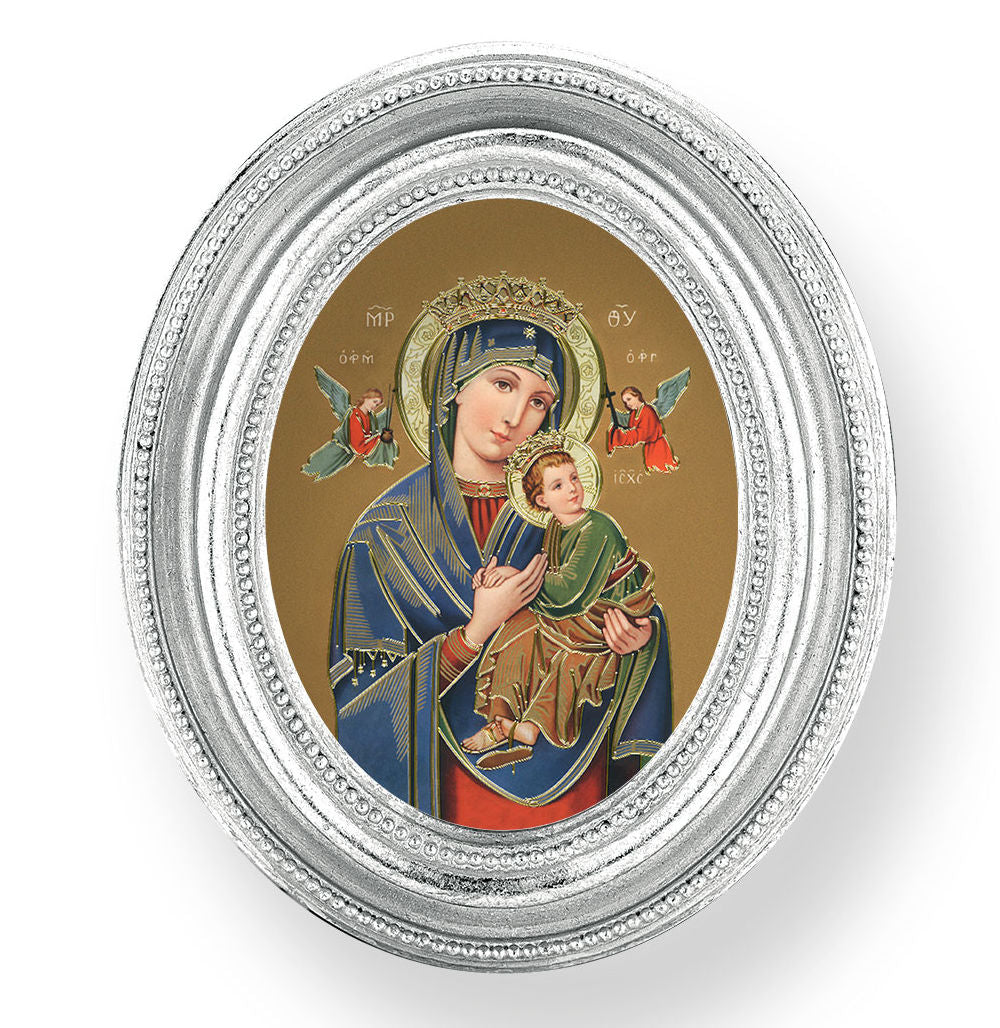 Our Lady of Perpetual Help Small 4.5 Inch Oval Framed Print