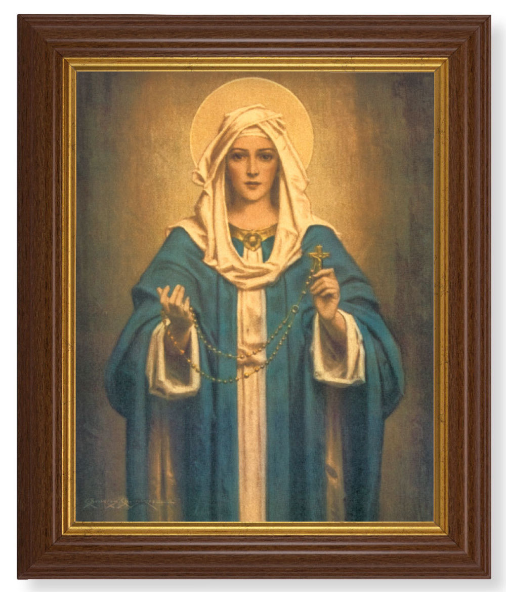 Our Lady of the Rosary by Chambers 8x10 Textured Artboard Dark Walnut Frame