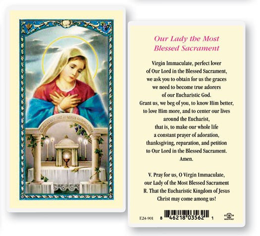 Our Lady of The Blessed Laminated Prayer Card