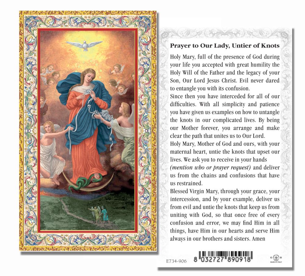 Our Lady Untier of Knots Prayer Card - 100 Per Pack