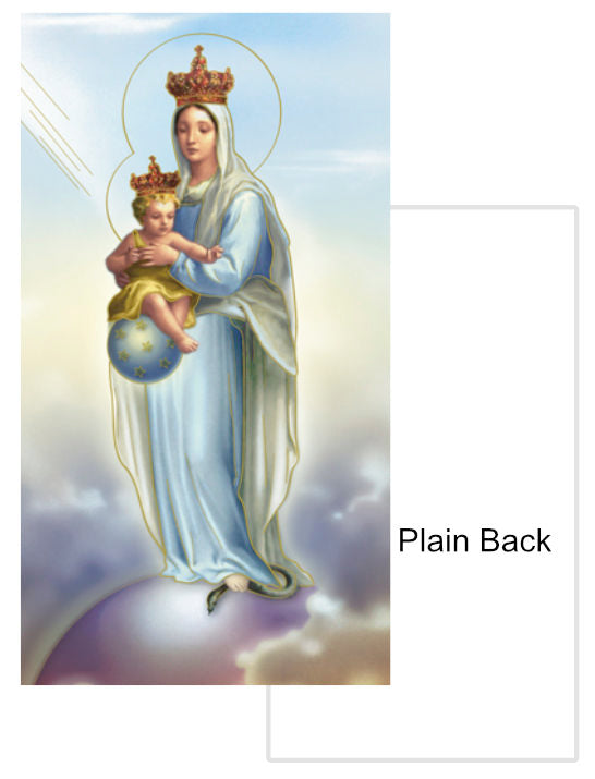 Our Lady of Victory Plain Back Prayer Card - 100 Pack