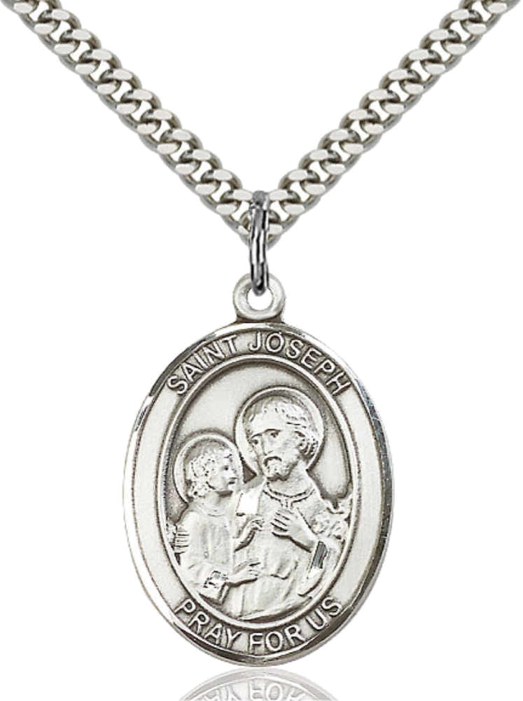 Oval Sterling Silver St. Joseph Medal