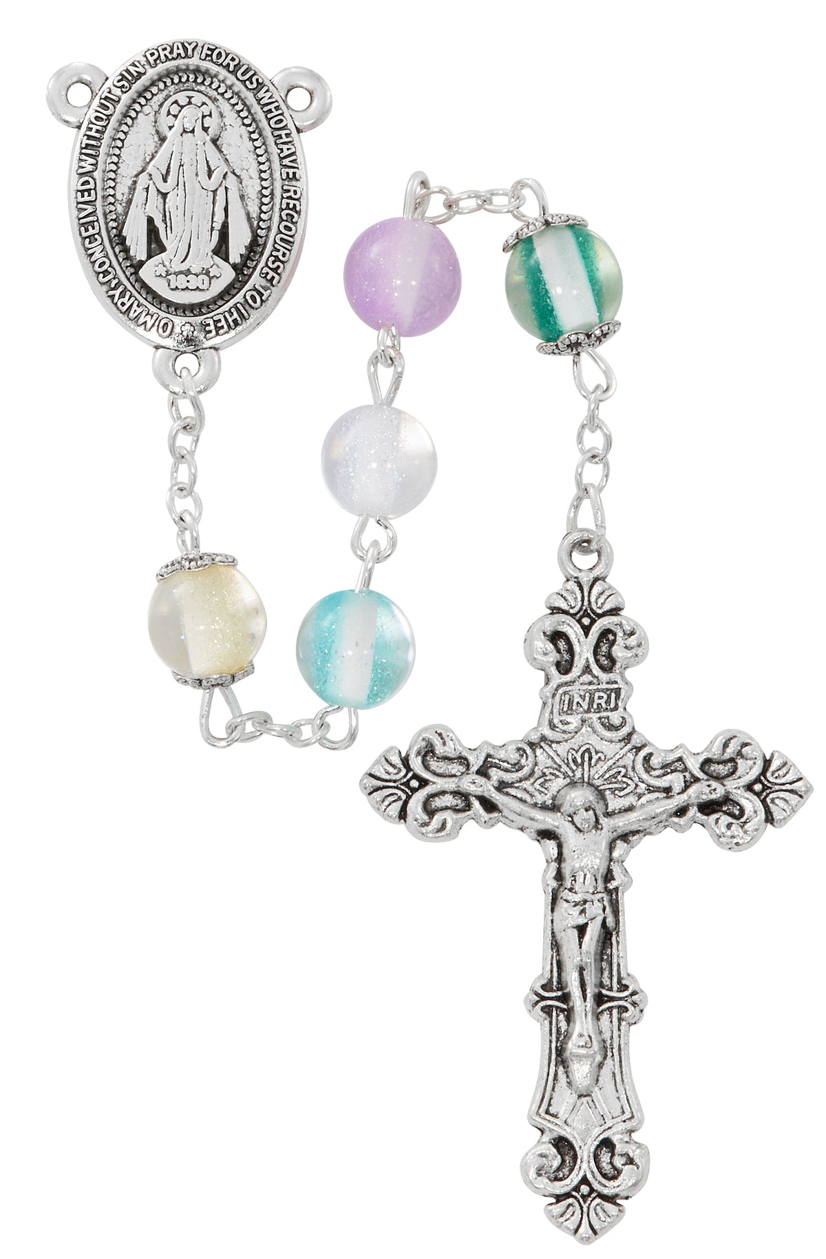Multi-Color Sparkle Glass Bead Rosary