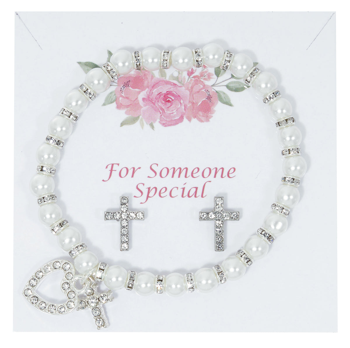 Girls Pearl Bracelet and Earring Set