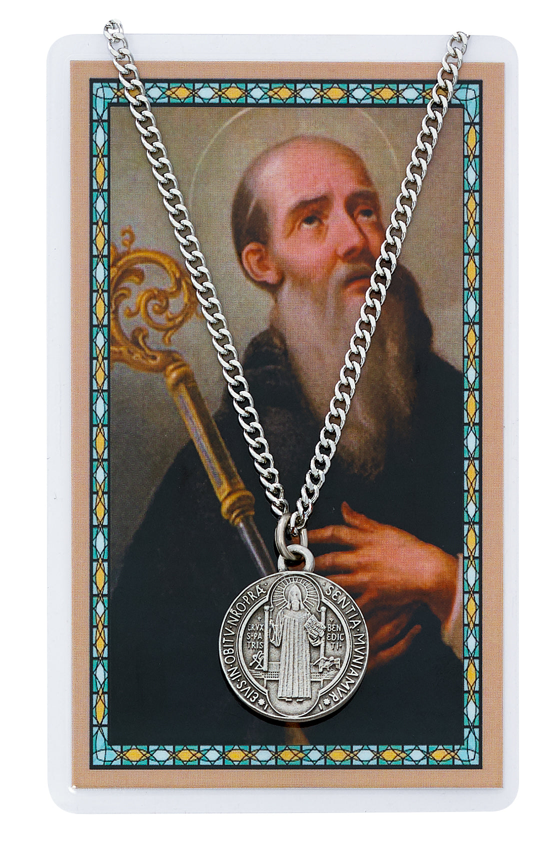 St. Benedict Medal and Holy Card Set