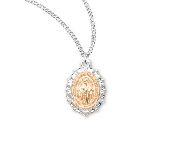 Petite Miraculous Pendant with Scalloped Border