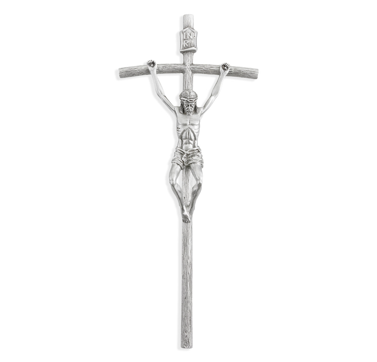 Pewter Wall Papal Crucifix 8 Inches