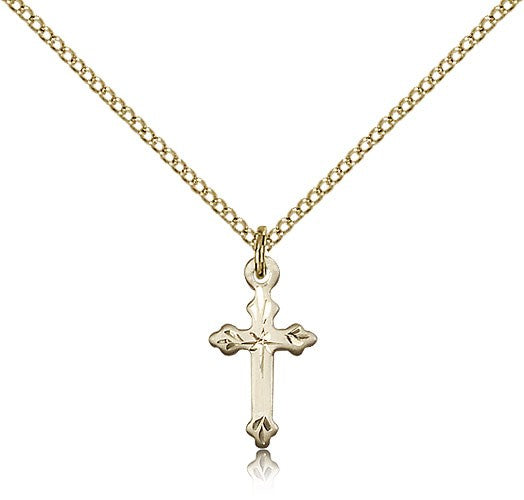 Beautiful Etched Tip Cross Necklace
