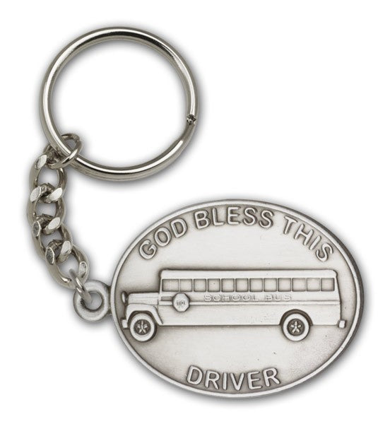 God Bless This Bus Driver Keychain