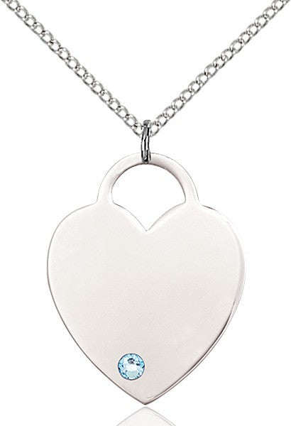 Large Women's Heart Pendant with Birthstone Options
