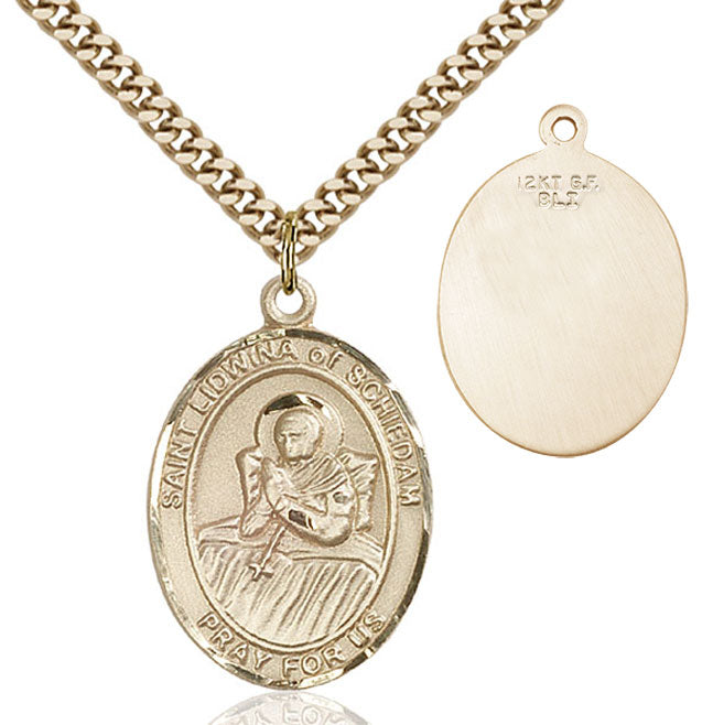St. Lidwina of Schiedam Medal - Patron Saint of Ice Skating | Sterling Silver