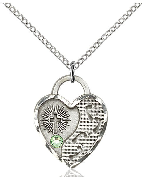 Heart Shaped Footprints Pendant with Birthstone Options