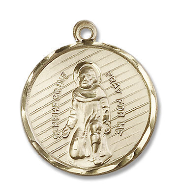 St. Peregrine Large Round Medal Necklace