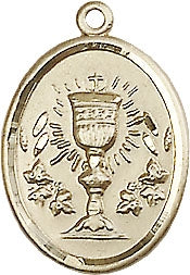 Oval First Communion Medal with Chalice