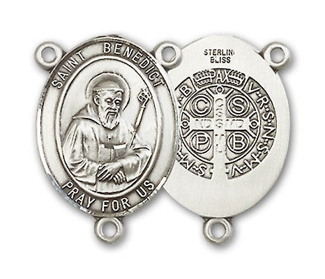 St. Benedict Rosary Centerpiece Sterling Silver or Pewter