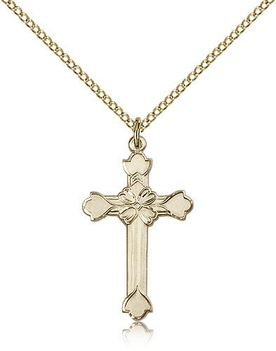 Floral Center Women's Cross Necklace