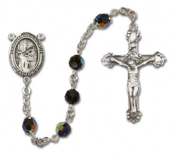 San Juan de la Cruz Sterling Silver Heirloom Rosary Fancy Crucifix
