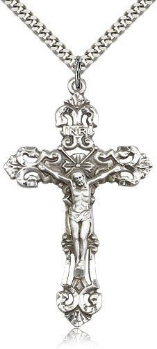 Men's Large Ornate Tip Crucifix Pendant