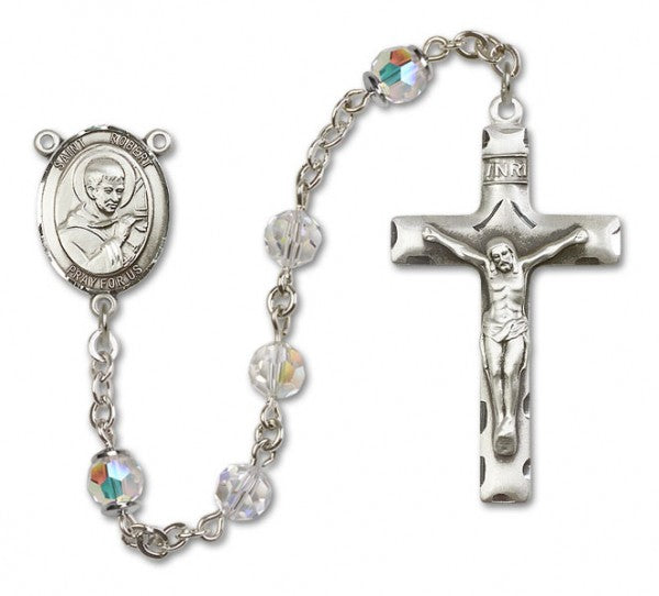 St. Robert Bellarmine Sterling Silver Heirloom Rosary Squared Crucifix