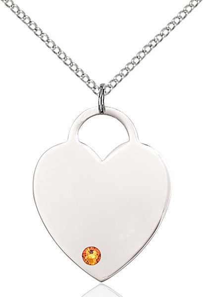 Large Women's Heart Pendant with Birthstone Options