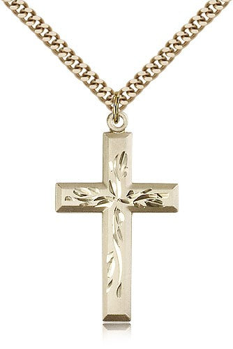 Hand Etched Cross Necklace