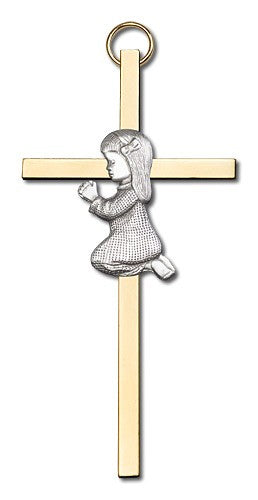 Praying Girl Cross 4'