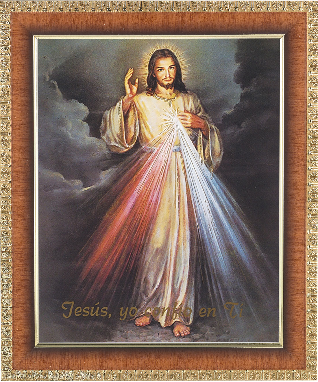 Divine Mercy 8x10 Framed Print Under Glass - Jesus Yo Confio En Ti