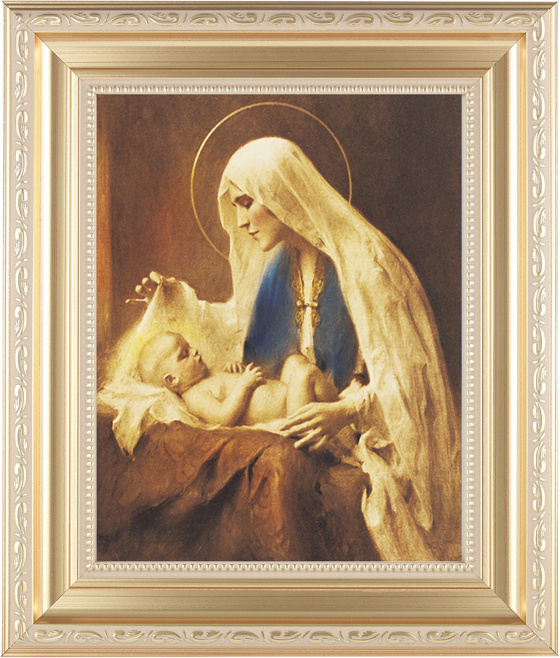 Madonna Adoring the Christ Child 8x10 Framed Print Under Glass