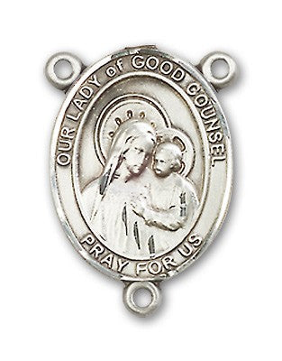 Our Lady of Good Counsel Rosary Centerpiece Sterling Silver or Pewter