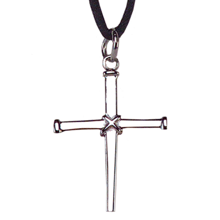 Stainless Steel Nail Cross Pendant - 1 1/4'H