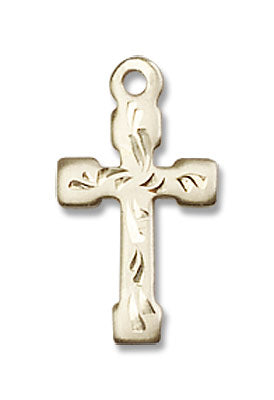 Cross Pendant Dainty Etched