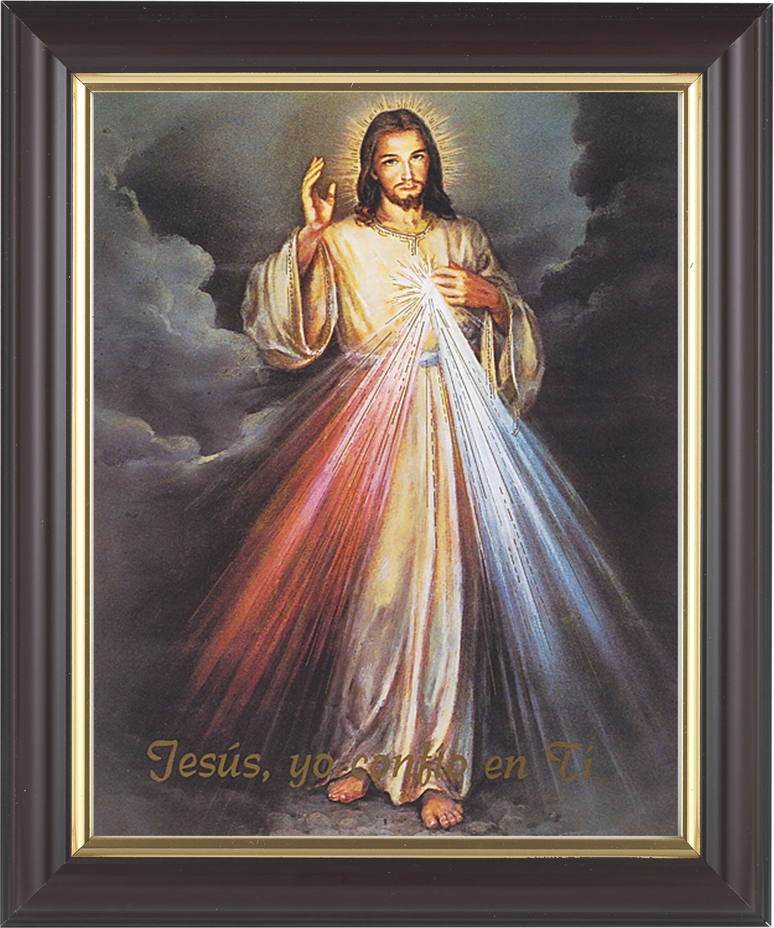 Divine Mercy 8x10 Framed Print Under Glass - Jesus Yo Confio En Ti