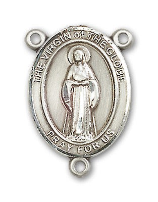 Virgin of the Globe Rosary Centerpiece Sterling Silver or Pewter