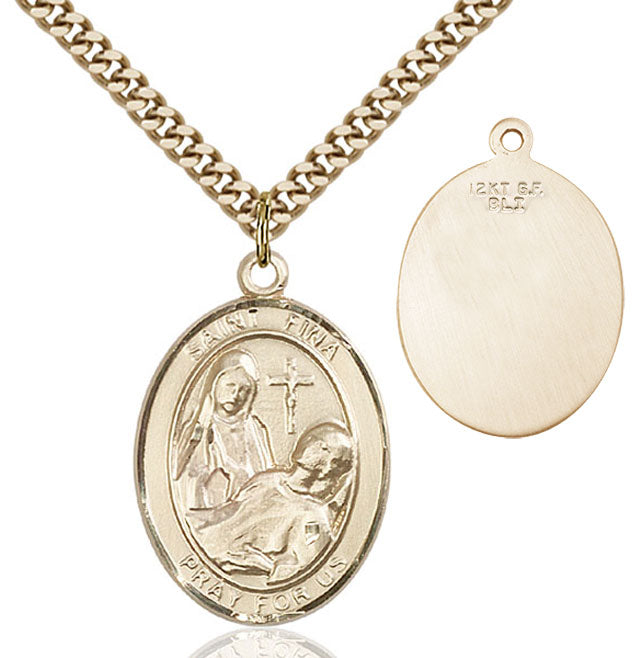 St. Fina Medal - Patron Saint of Chronic Pain & Paralysis | Sterling Silver