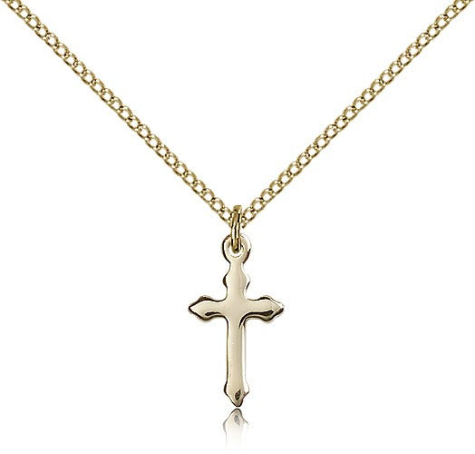Women's Budded Tip Cross Necklace