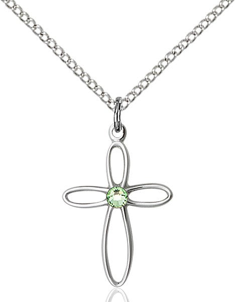 Cut-Out Cross Pendant with Birthstone Options