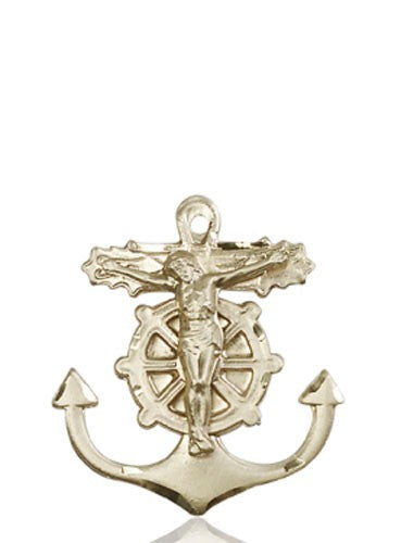 Anchor Crucifix Medal Necklace