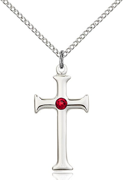 Maltese Edge Cross Pendant with Birthstone Options for Women
