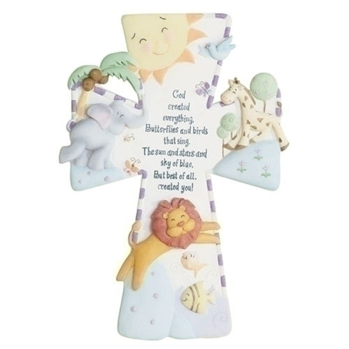 God Created Everything Baby Cross 7"