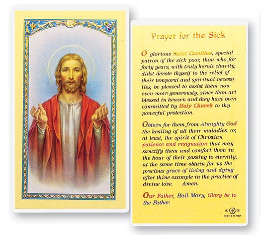 Prayer For The Sick Laminated Prayer Card