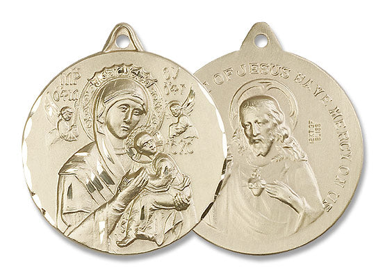 Double Sided Our Lady of Perpetual Help and Sacred Heart Medal