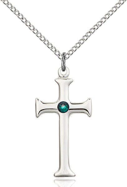 Maltese Edge Cross Pendant with Birthstone Options for Women