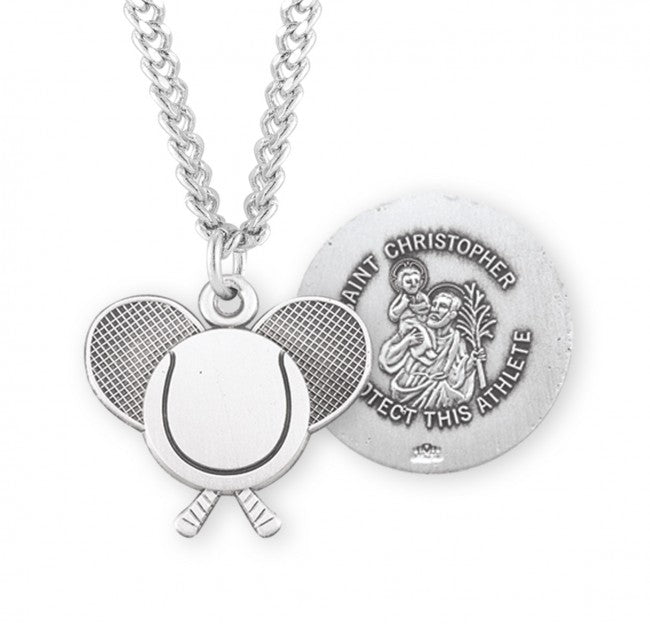 St. Christopher Tennis Sterling Silver Medal