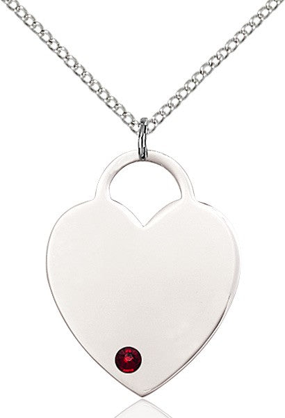 Large Women's Heart Pendant with Birthstone Options