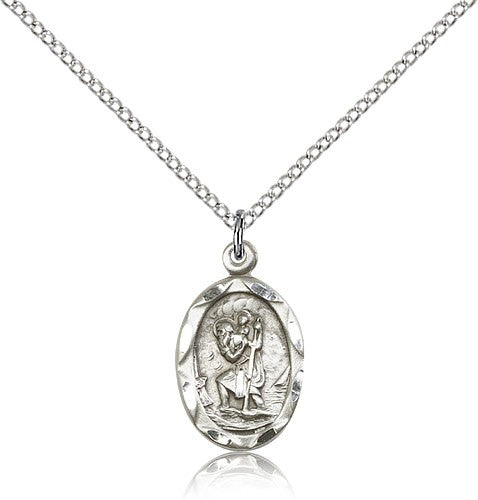 Medium Size Oval St. Christopher Necklace for Women