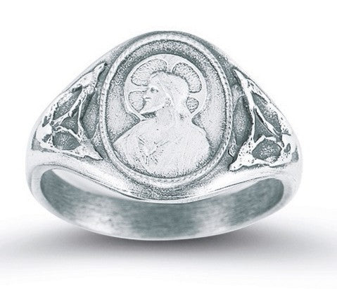 Sacred Heart Scapular Ring Sterling Silver for Women